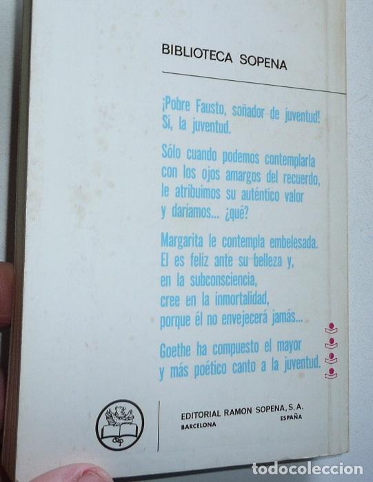 Libros de segunda mano: Fausto - Wolfgang Goethe (Editorial Ram&oacute;n Sopena, 1976) - Foto 2
