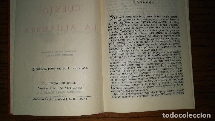 Libros de segunda mano: CUENTOS DE LA ALHAMBRA / W. IRVING / ED. PADRE SUAREZ 1961 / ILUSTRADO - Foto 5