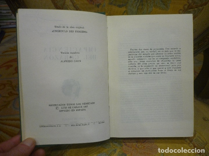 Libros de segunda mano: IMPACIENCIA DEL CORAZ&Oacute;N, DE STEFAN ZWEIG. - Foto 5