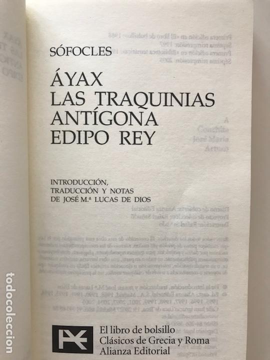 Libros de segunda mano: &Aacute;yax, Las traquinias, Ant&iacute;gona, Edipo Rey - S&oacute;focles - Foto 3