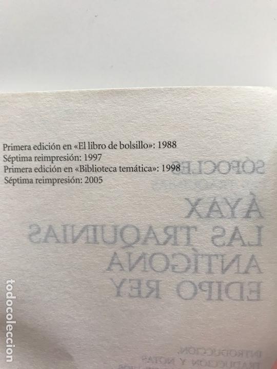 Libros de segunda mano: &Aacute;yax, Las traquinias, Ant&iacute;gona, Edipo Rey - S&oacute;focles - Foto 4