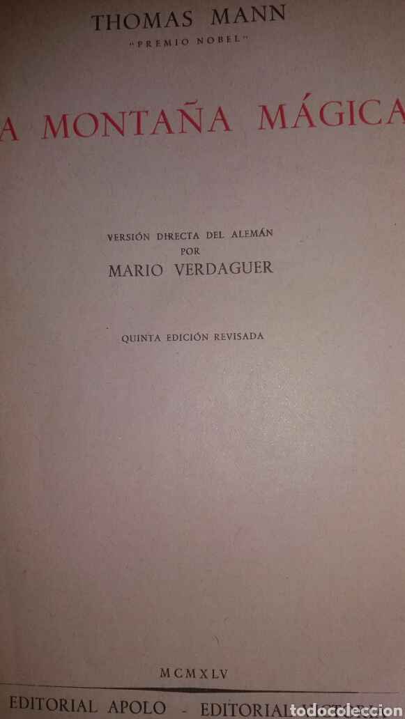 Libros de segunda mano: La monta&ntilde;a m&aacute;gica. Thomas Mann - Foto 2