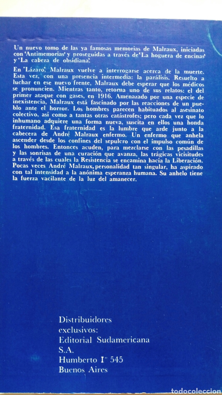 Libros de segunda mano: L&aacute;zaro. Andr&eacute; Malraux. - Foto 2