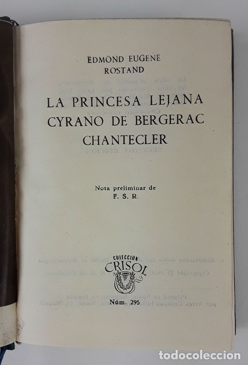 Libros de segunda mano: CYRANO DE BERGERAC. E. ROSTAND. 2 LIBROS. AGUILAR. MADRID. 1954-1961. - Foto 6