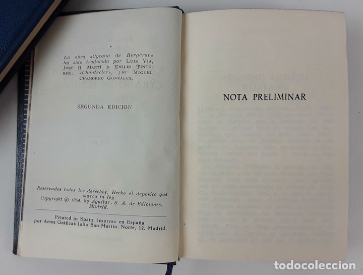 Libros de segunda mano: CYRANO DE BERGERAC. E. ROSTAND. 2 LIBROS. AGUILAR. MADRID. 1954-1961. - Foto 7