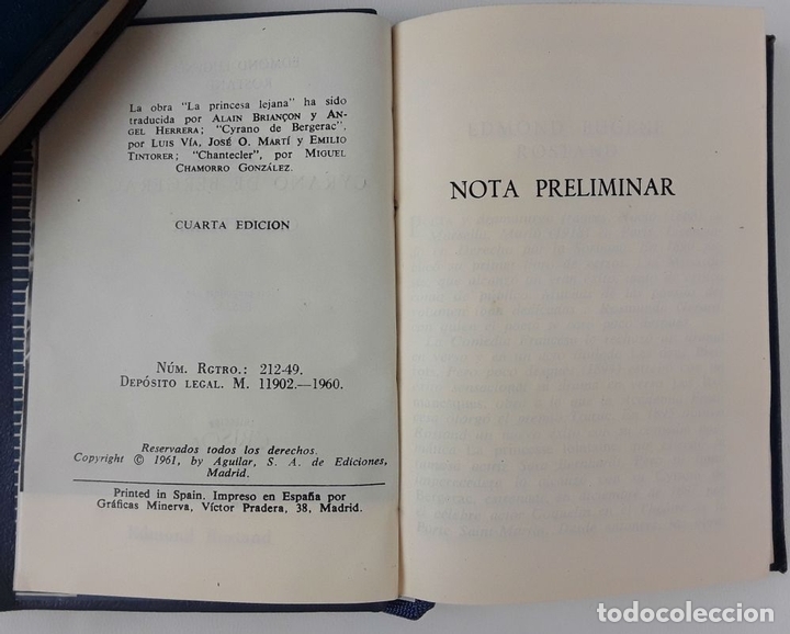 Libros de segunda mano: CYRANO DE BERGERAC. E. ROSTAND. 2 LIBROS. AGUILAR. MADRID. 1954-1961. - Foto 10