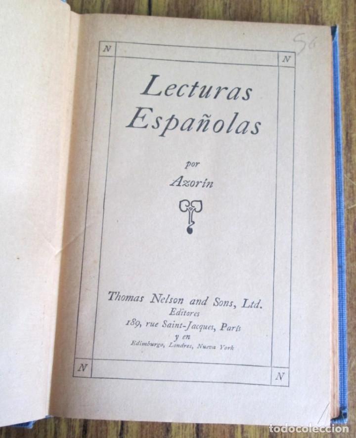 Libros de segunda mano: Lecturas espa&ntilde;olas - Azor&iacute;n -  Ed. Thomas Nilson and Sons - Foto 4