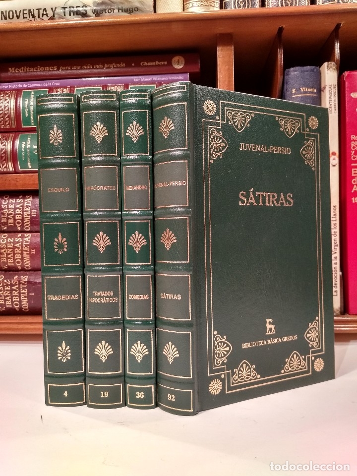 Libros de segunda mano: BIBLIOTECA GREDOS N&uacute;ms. 4-19-36-92. ESQUILO. HIP&Oacute;CRATES. MENANDRO. JUVENAL-PERSIO