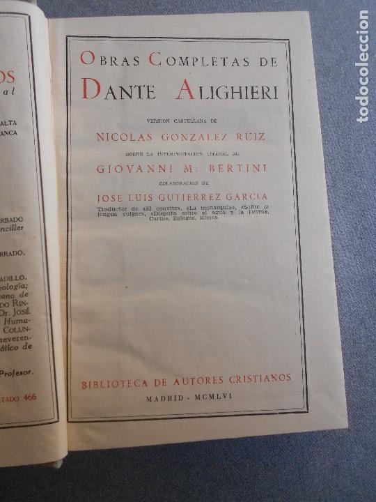 Libros de segunda mano: OBRAS COMPLETAS DE DANTE ALGHIERI - Foto 5