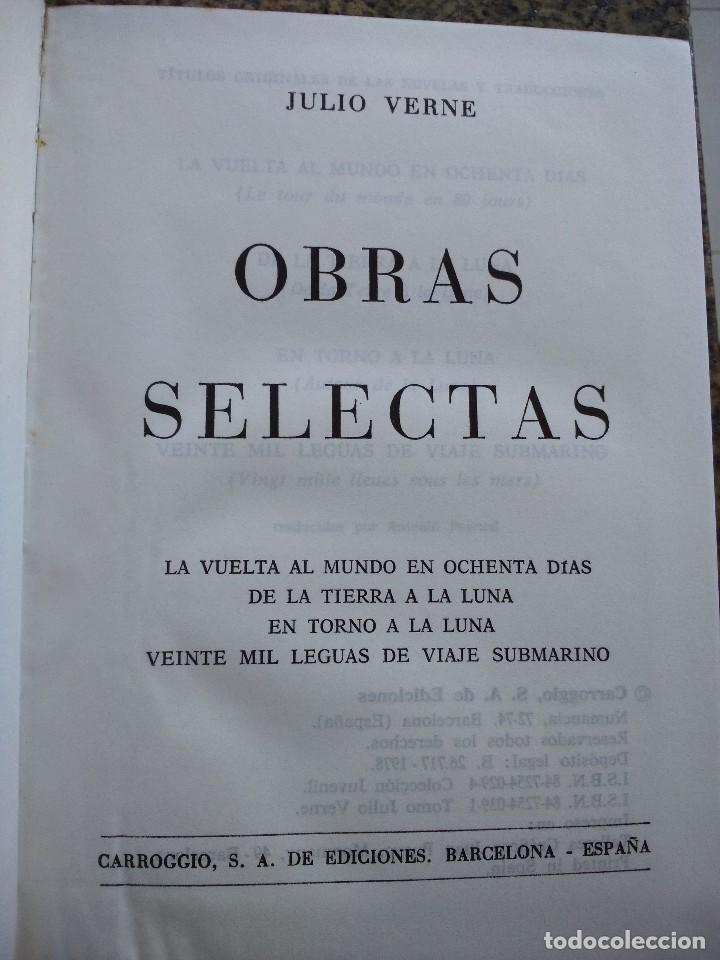 Libros de segunda mano: OBRAS SELECTAS -- JULIO VERNE -- CARROGGIO EDICIONES 1978 -- - Foto 3