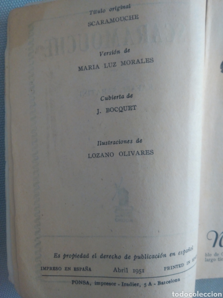 Libros de segunda mano: Scaramouche, Rafael Sabatini. Editorial Molino - Foto 4