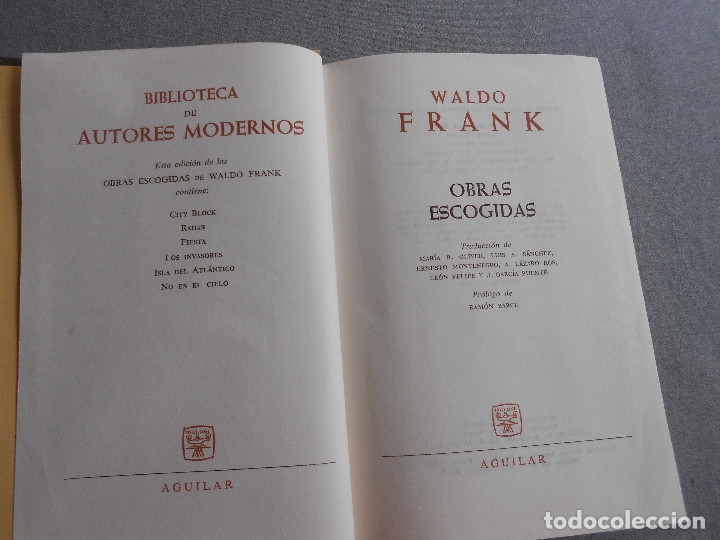 Libros de segunda mano: WALDO FRANK. OBRAS ESCOGIDA - Foto 2
