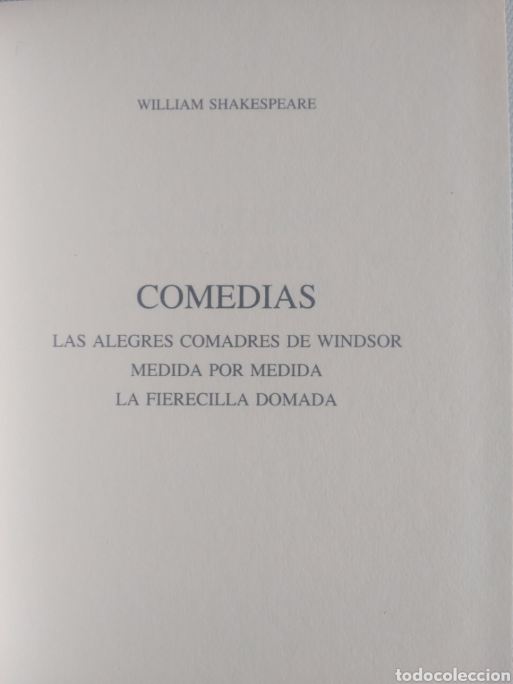 Libros de segunda mano: Comedias II. William Shakespeare - Foto 4