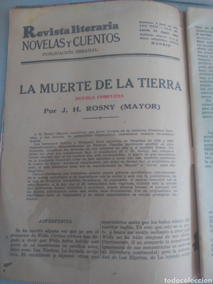 Libros de segunda mano: La muerte de la tierra. J h Rosny - Foto 2