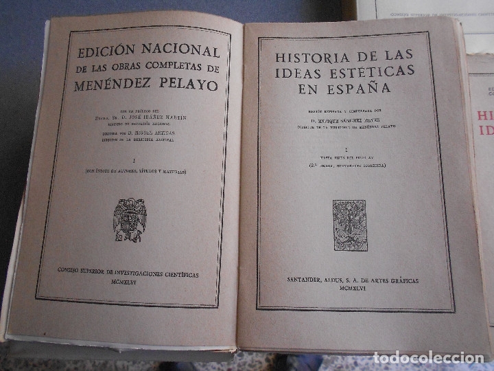 Libros de segunda mano: HISTORIA DE LAS IDEAS ESTETICAS EN ESPA&Ntilde;A - Foto 4