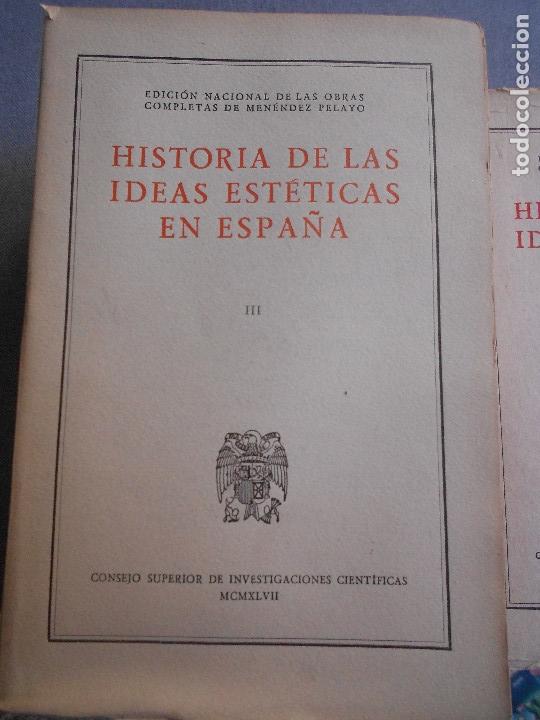 Libros de segunda mano: HISTORIA DE LAS IDEAS ESTETICAS EN ESPA&Ntilde;A - Foto 9