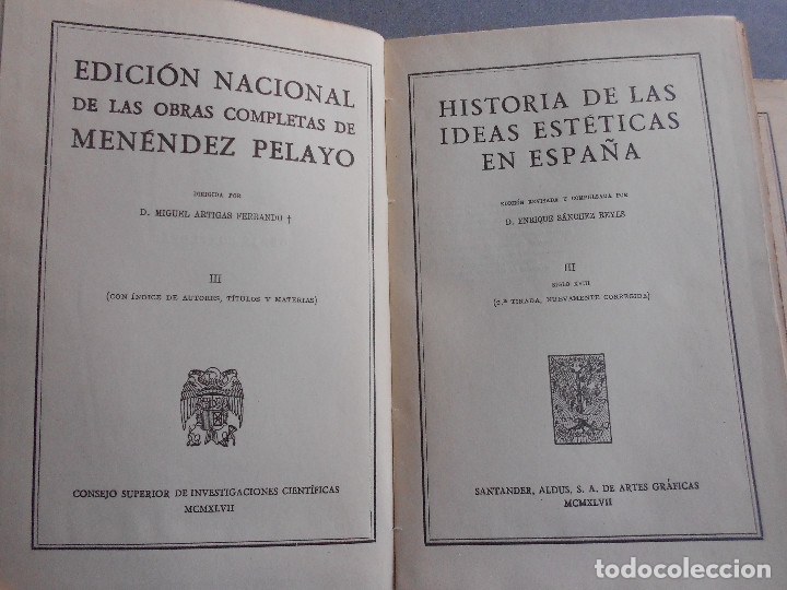 Libros de segunda mano: HISTORIA DE LAS IDEAS ESTETICAS EN ESPA&Ntilde;A - Foto 10