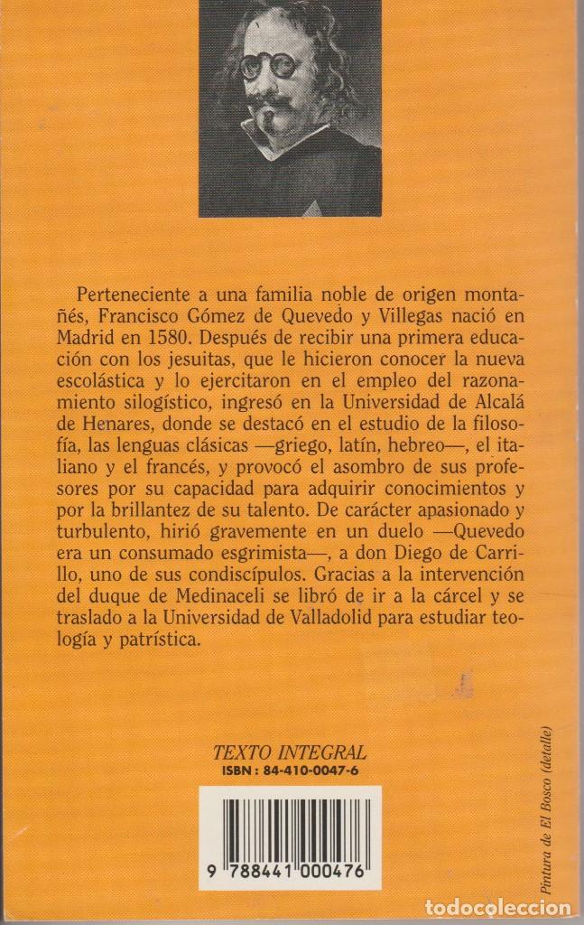 Libros de segunda mano: LOS SUE&Ntilde;OS - FRANCISCO DE QUEVEDO - ED. PML 1995 - Foto 2