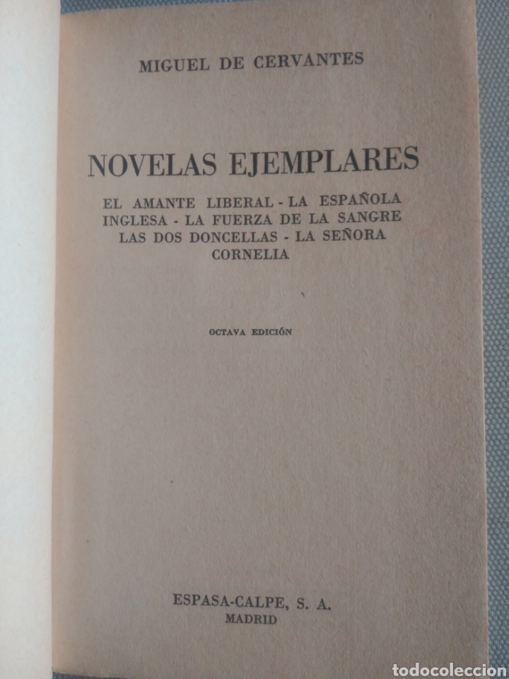 Libros de segunda mano: Novelas Ejemplares, Miguel de Cervantes.Editorial Espasa - Foto 3