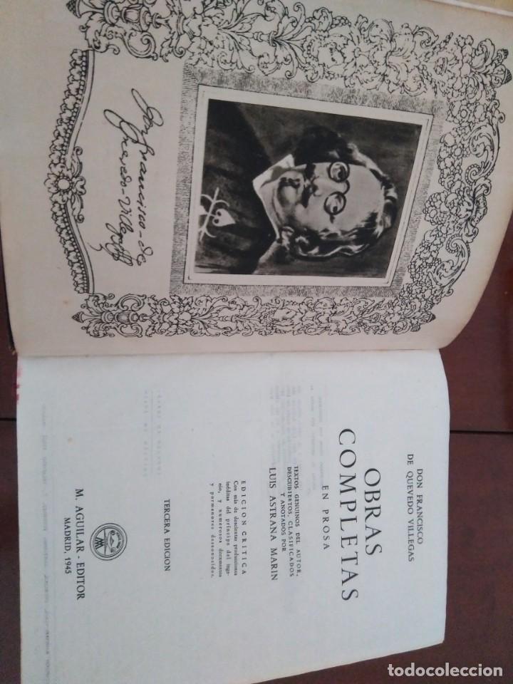 Libros de segunda mano: OBRAS COMPLETAS FRANCISCO DE QUEVEDO - PROSA - 1945 - Foto 4