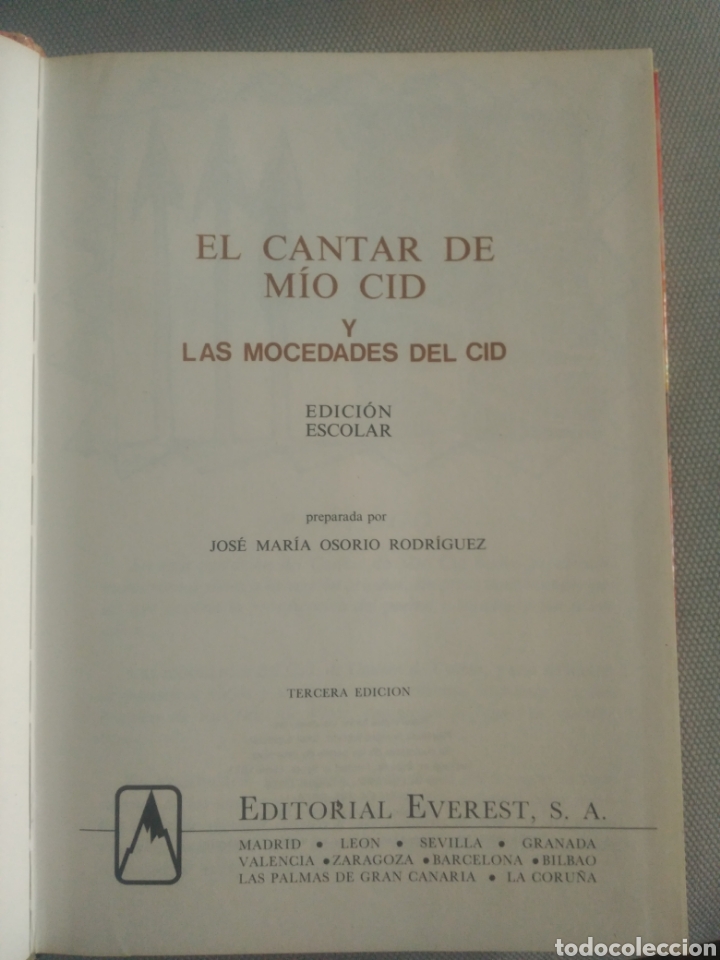 Libros de segunda mano: El Cantar de M&iacute;o Cid.Editorial Everest - Foto 3