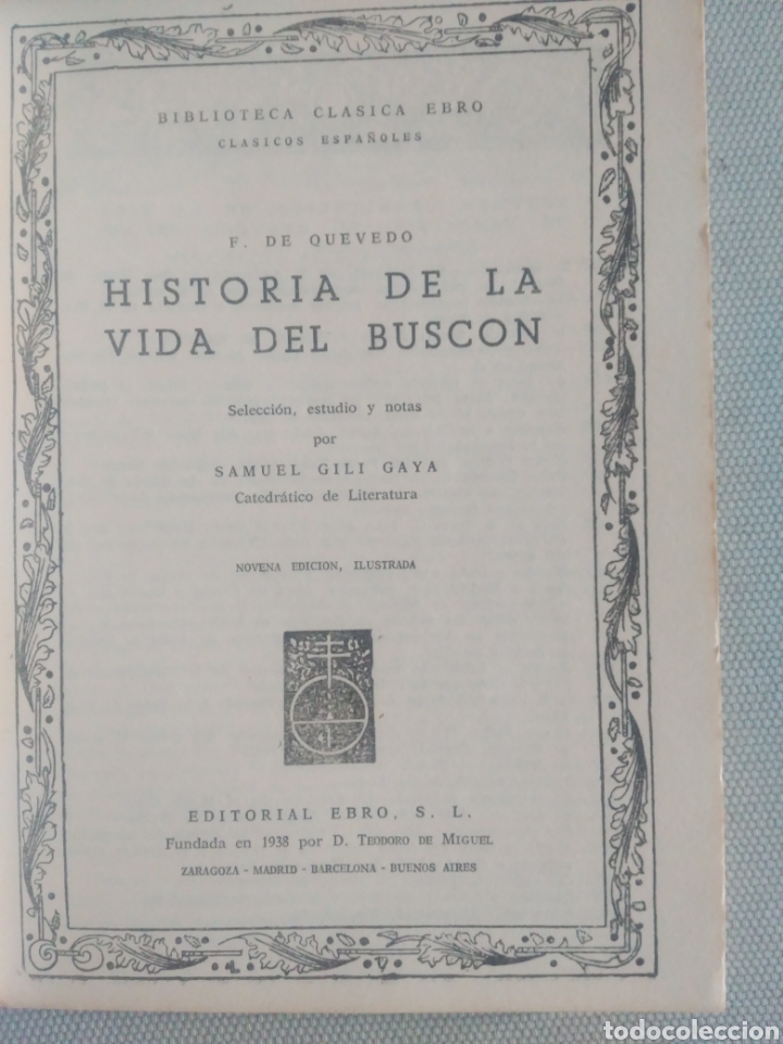 Libros de segunda mano: Vida del Busc&oacute;n .Francisco de Quevedo .Editorial Ebro - Foto 4