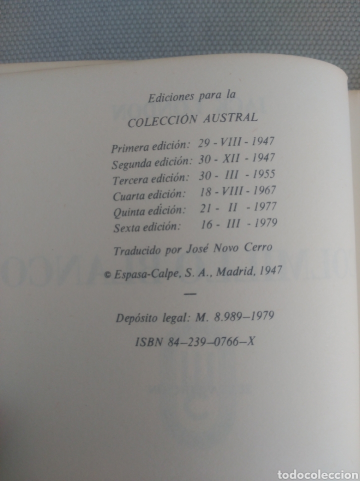 Libros de segunda mano: Colmillo blanco ,Jack London .Editorial Espasa - Foto 4