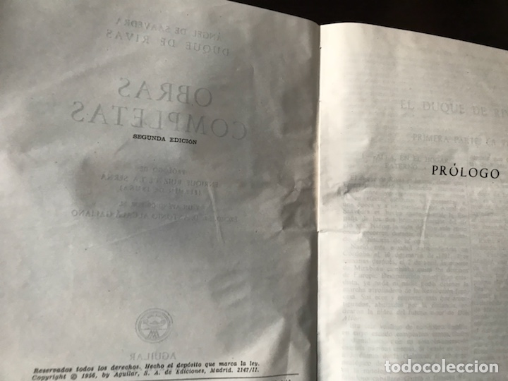 Libros de segunda mano: Duque de Rivas. Obras completas. Aguilar - Foto 4