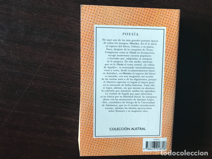 Libros de segunda mano: Homero. Odisea. Austral - Foto 2