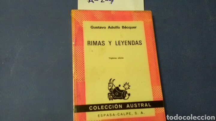 Libros de segunda mano: RIMAS Y LEYENDAS .B&eacute;cquer .Espasa-Calpe . - Foto 1