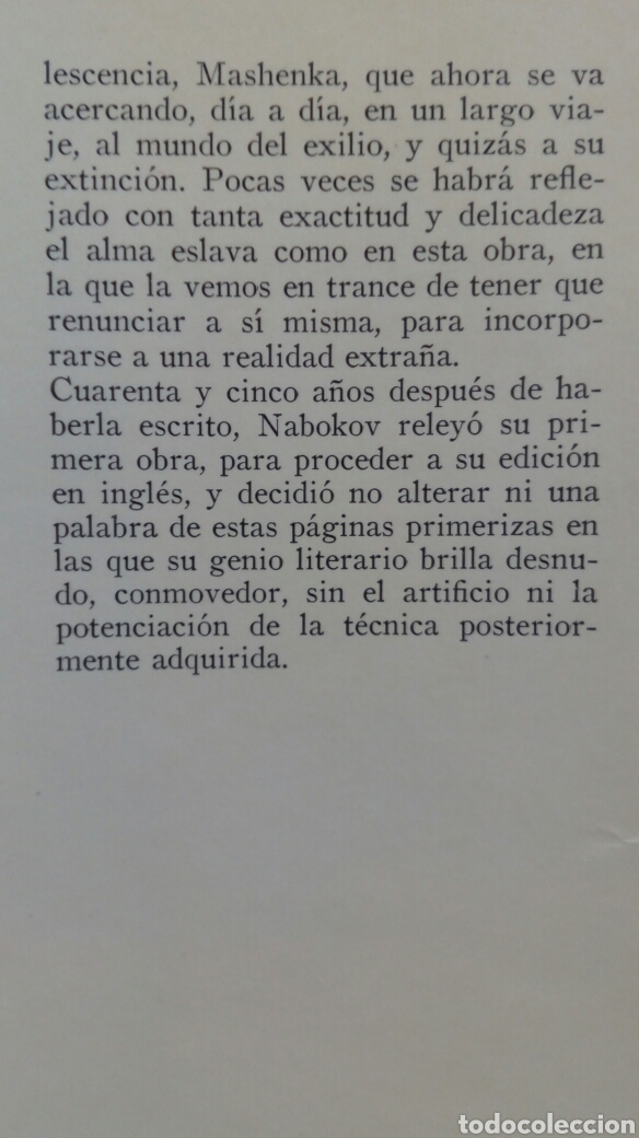 Libros de segunda mano: Mashenka. Vladimir Nabokov. - Foto 4