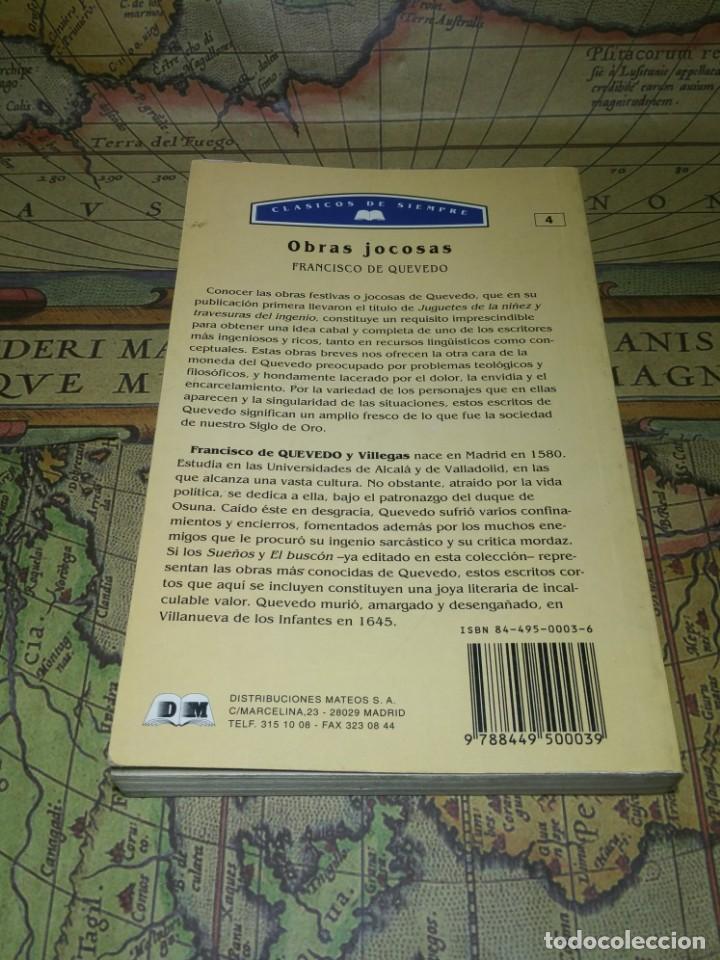 Libros de segunda mano: OBRAS JOCOSAS. FRANCISCO DE QUEVEDO. CLASICOS DE SIEMPRE. M.E. 1993 - Foto 2