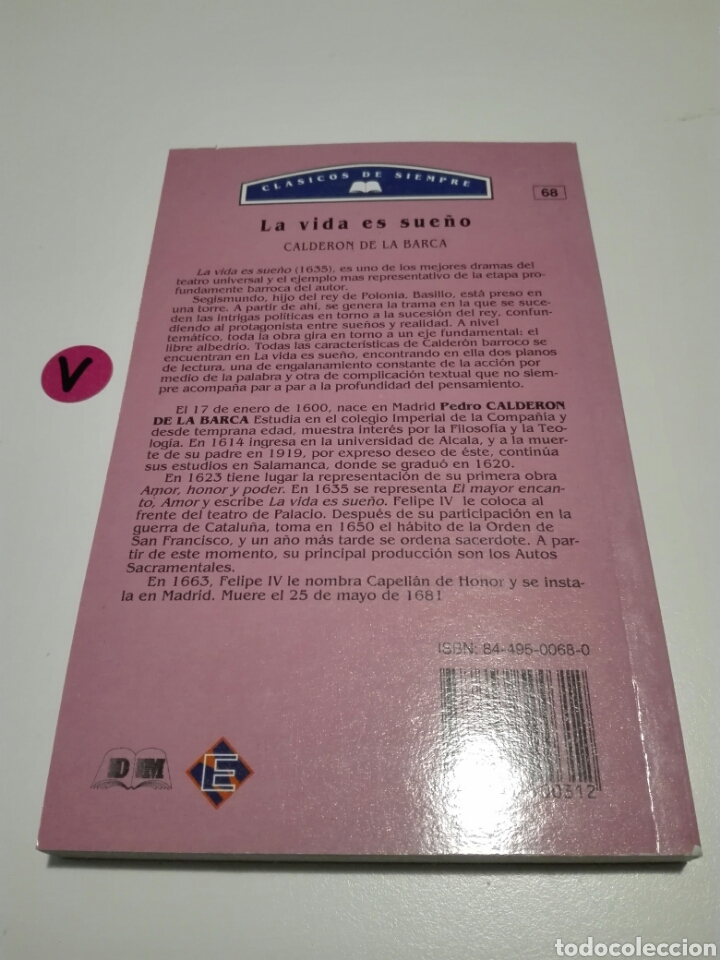 Libros de segunda mano: LA VIDA ES SUE&Ntilde;O. CALDER&Oacute;N DE LA BARCA. CL&Aacute;SICOS DE SIEMPRE. - Foto 2