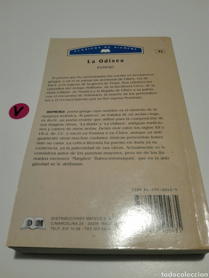 Libros de segunda mano: LA ODISEA. HOMERO. CL&Aacute;SICOS DE SIEMPRE. - Foto 2