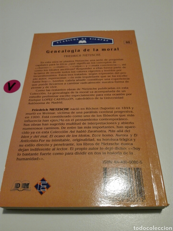 Libros de segunda mano: GENEALOGIA DE LA MORAL. FRIEDRICH NIETZSCHE. CL&Aacute;SICOS DE SIEMPRE. - Foto 2