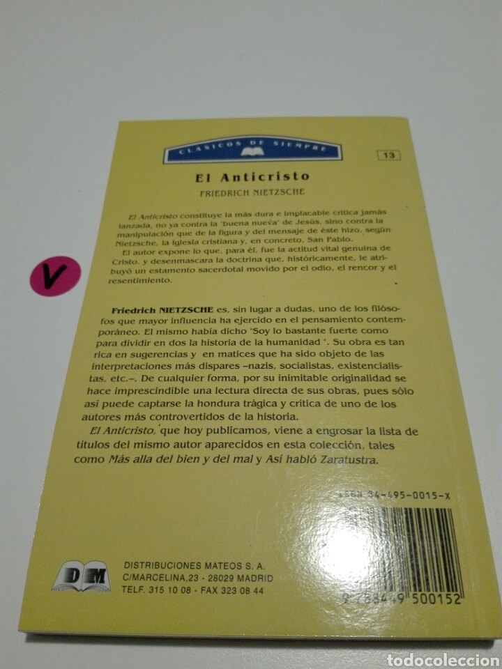 Libros de segunda mano: EL ANTICRISTO. FRIEDRICH NIETZSCHE. CL&Aacute;SICOS DE SIEMPRE. - Foto 2