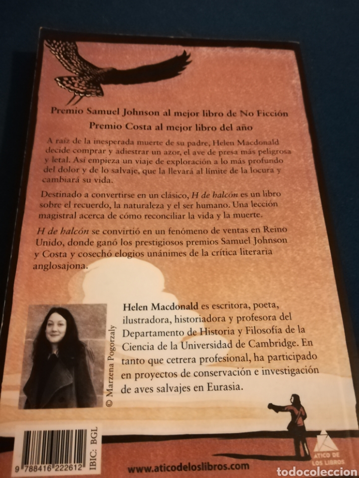 Libros de segunda mano: H de halc&oacute;n Helen Macdonald. Premio Samuel Johnson, Costa al mejor libro del a&ntilde;o - Foto 2