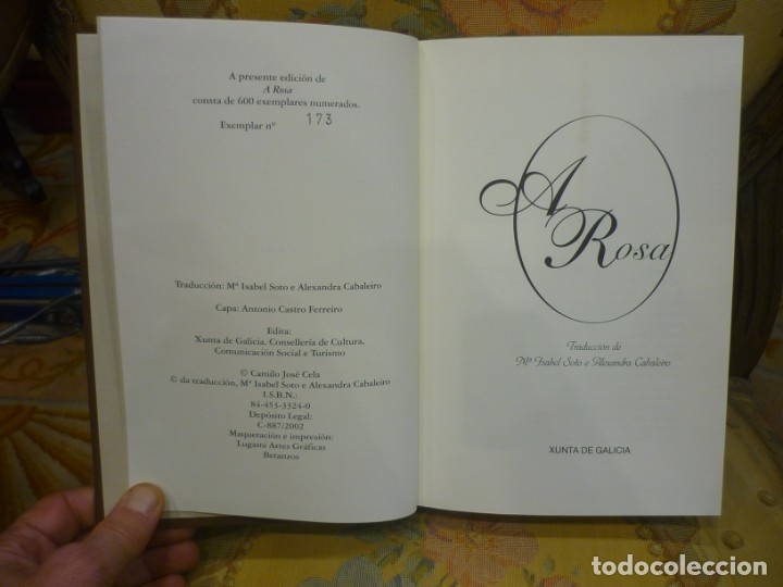 Libros de segunda mano: A ROSA, DE CAMILO JOS&Eacute; CELA. 1&ordf; EDICI&Oacute;N EN GALLEGO. - Foto 4