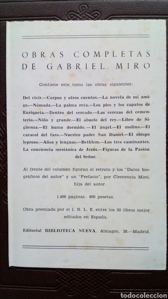 Libros de segunda mano: Obras completas. Gabriel Mir&oacute;. - Foto 5
