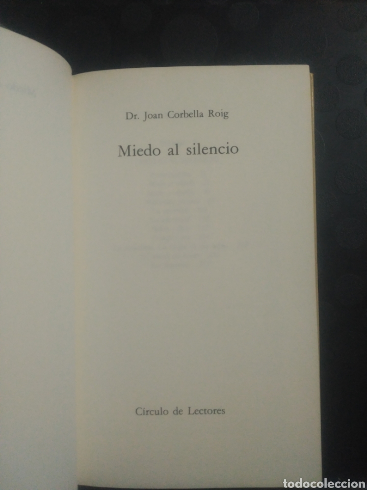Libros de segunda mano: Miedo al silencio, Joan corbella Roig, c&iacute;rculo de lectores - Foto 3