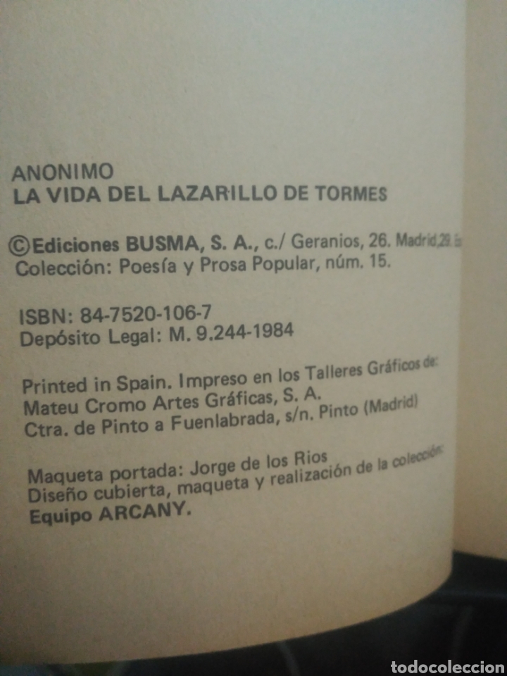 Libros de segunda mano: La vida de Lazarillo de Tormes, an&oacute;nimo - Foto 4