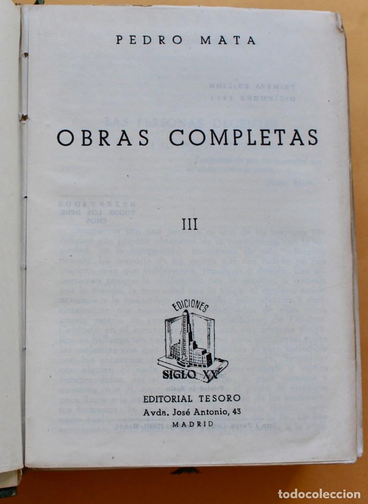 Libros de segunda mano: OBRAS COMPLETAS - PEDRO MATA - EDITORIAL TESORO 1951 - Foto 16