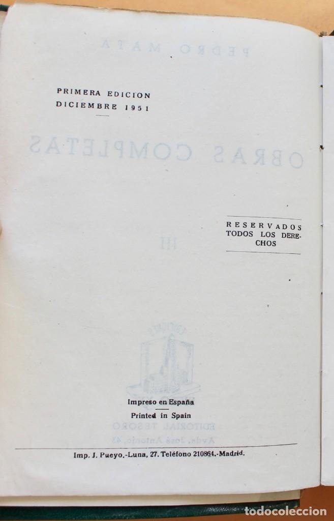 Libros de segunda mano: OBRAS COMPLETAS - PEDRO MATA - EDITORIAL TESORO 1951 - Foto 17