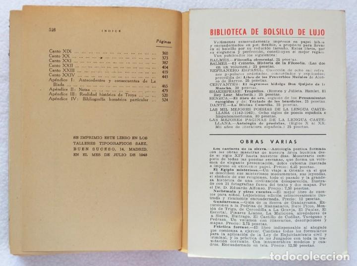 Libros de segunda mano: LA ILIADA HOMERO EDICIONES IB&Eacute;RICAS CUARTA EDICI&Oacute;N 1943 - Foto 4