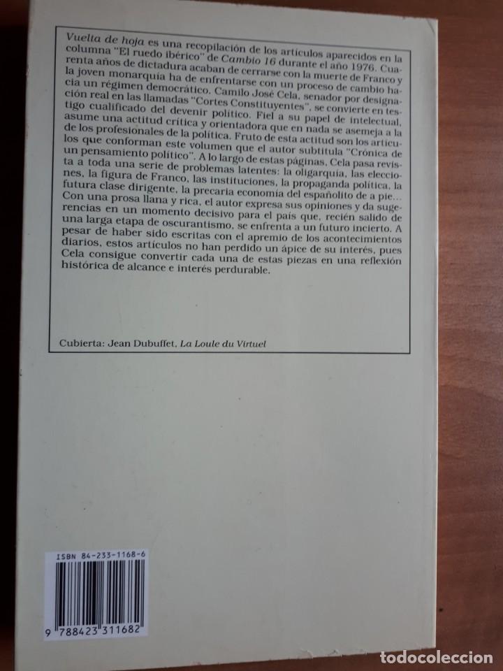 Libros de segunda mano: VUELTA DE HOJA. CAMILO JOS&Eacute; CELA - Foto 2