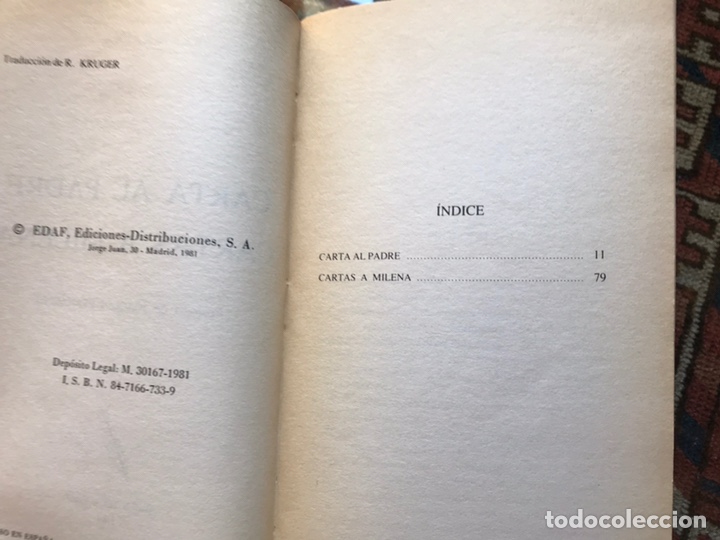 Libros de segunda mano: Cartas al padre. Cartas a Milena. Kafka. Edaf - Foto 3