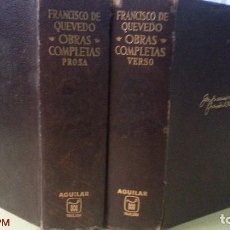 Libros de segunda mano: FRANCISCO DE QUEVEDO - OBRAS COMPLETAS - 2 TOMOS - ED. AGUILAR - AÑO 1969/67
