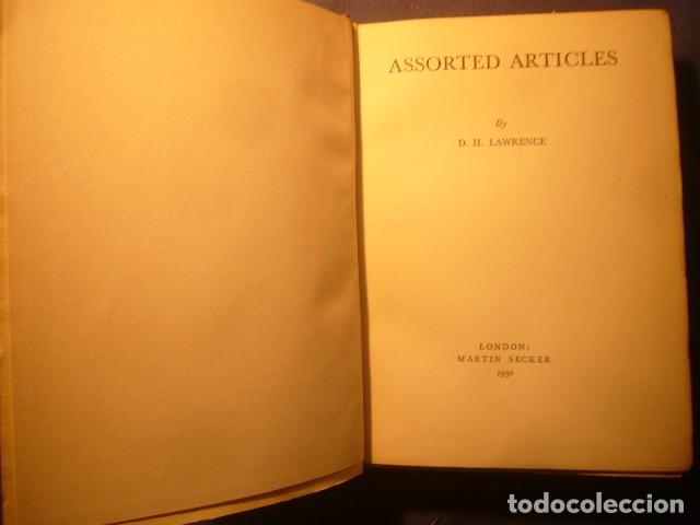 Libros de segunda mano: D. H. LAWRENCE: - ASSORTED ARTICLES - (LONDON, 1930) (PRIMERA EDICION) - Foto 1