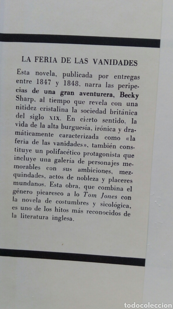 Libros de segunda mano: La feria de las vanidades. William Makepeace Thackeray. - Foto 5