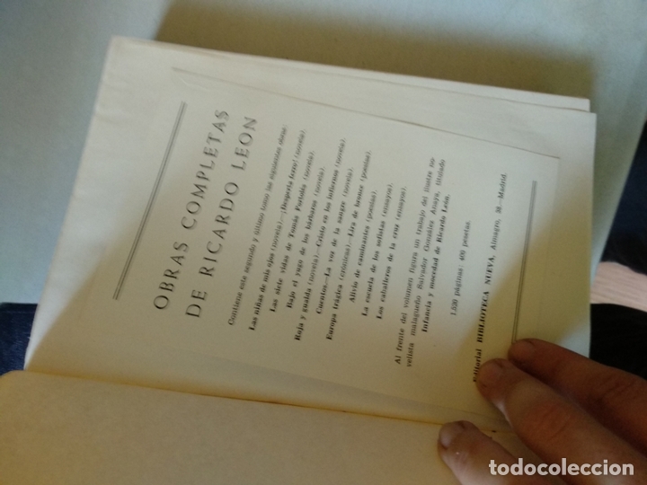 Libros de segunda mano: RICARDO LE&Oacute;N - OBRAS COMPLETAS - 2 TOMOS- .BIBLIOTECA NUEVA - Foto 3